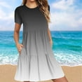 thumbnail image 1 of Sakmal Midi Womens Dresses Spring Black T Shirt Vacation Dress A Line Short Sleeve Dresses with Pockets, 1 of 6