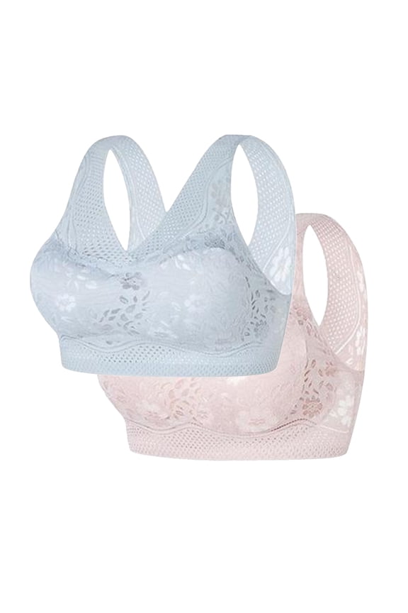 Minimizer Bras Women Pink Push Up Bralette Lace Double Support Ladies Bras M,2-Pack