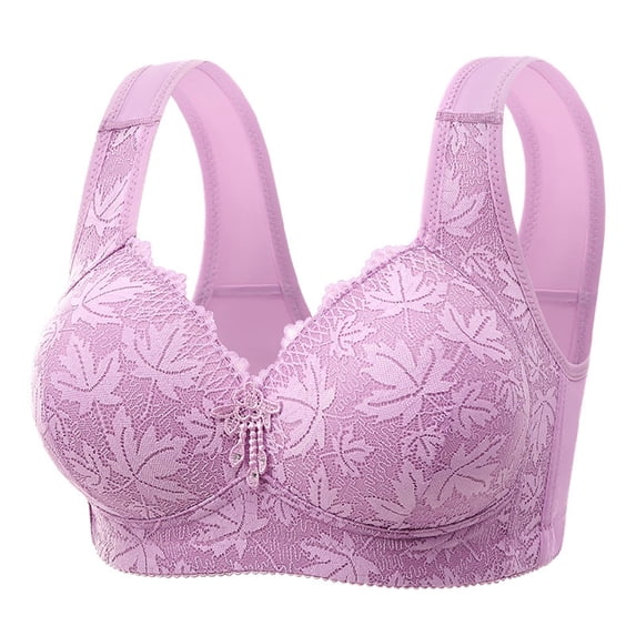 Sakmal Minimizer Bras Women Purple Bralette Wireless Double Support Womens Bras 42