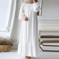 thumbnail image 1 of Sakmal Modest Summer Dresses for Women White Church Shift Maxi Dress Long Sleeve Puff Dresses for Women, 1 of 5