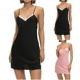thumbnail image 1 of Sakmal Moo Moos for Women Long Plus Size Night Dress Black Sleeveless Nightgowns for Women L, 1 of 9