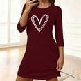 thumbnail image 1 of Sakmal Moo Moos for Women Nightgown Heart Print Long Sleeve Loungewear Casual Crew Neck Womens Nightgown XL, 1 of 7
