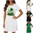thumbnail image 1 of Sakmal Moo Moos for Women Nightgowns Cute Short Sleeve St Patrick's Day Nightwear Irish St Paddys Day Short Shamrock Print Womens Nightgown L, 1 of 5