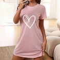 thumbnail image 1 of Sakmal Moo Moos for Women Nightgowns Valentines Short Sleeve Love Soft Mumu Dress Short Heart Print Nightgowns for Women S, 1 of 5