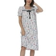thumbnail image 1 of Sakmal Moomoo Dresses for Women Cute White Ultra-Soft Night dress Square Neckline Short Sleeve Floral Long Nightgowns S-XL, 1 of 6