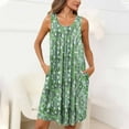 thumbnail image 1 of Sakmal Moomoo Night dress for Women Green Knee Length Soft Vintage Night dress Sleeveless Floral Sleep Tanks with Pockets, 1 of 7