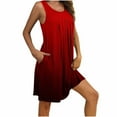 thumbnail image 1 of Sakmal Moomoo Nightgowns for Women Sleep Tanks Comfy with Pockets Night dress Sleeveless Red Sleep Tanks, 1 of 7