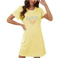 thumbnail image 1 of Sakmal Moomoo Nightgownss for Women Valentines Lightweight Love Short Sleeve Moomoo Dress Heart Print Short Nightgowns for Women L, 1 of 4