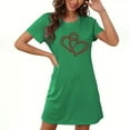 thumbnail image 1 of Sakmal Moomoo Womens Nightgowns Love Short Sleeve Lightweight Valentines Sleepshirt Heart Print Short Ladies Nightgown 2X, 1 of 5