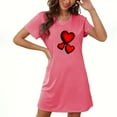 thumbnail image 1 of Sakmal Moomoo Womens Nightgowns Valentines Short Sleeve Cute Love Night dress Short Heart Print Womens Nightgown 2X, 1 of 5