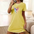 thumbnail image 1 of Sakmal Moomoos for Women Sleep Soft Yellow Short Nightshirt Butterfly Print Short Sleeve Nightgowns for Women, 1 of 7