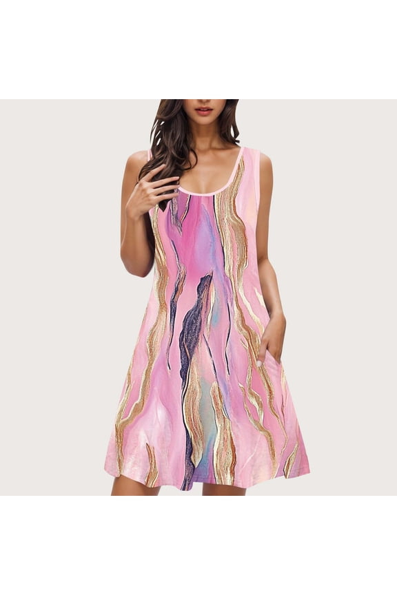 Mumu Nightgownss for Women Sleeveless Plus Size Pajama Dress Knee Length Graphic Nightgowns for Women L