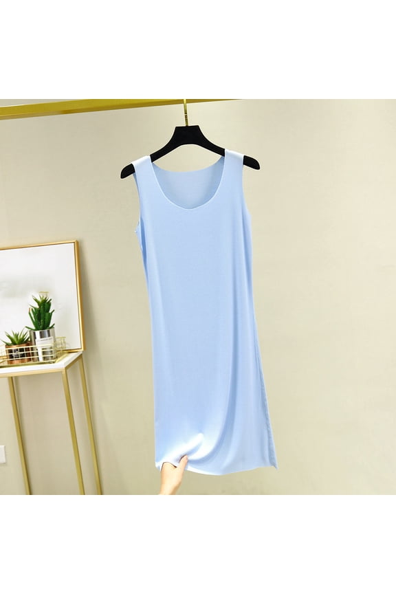 Mumu Nightgownss for Women Soft Babydoll Sleeveless Cotton Loungewear Long Solid Womens Nightgown L