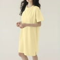 thumbnail image 1 of Sakmal Nightgowns for Women Soft 100% Cotton Comfy Nightshirt Short Sleeve Yellow Plain Nightgowns, 1 of 6