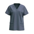 thumbnail image 1 of Sakmal Nurse's Uniform TShirts Shirts for Women Short Sleeve V-Neck PockeT-Shirts T-Shirts Womens Summer Outfits, 1 of 4