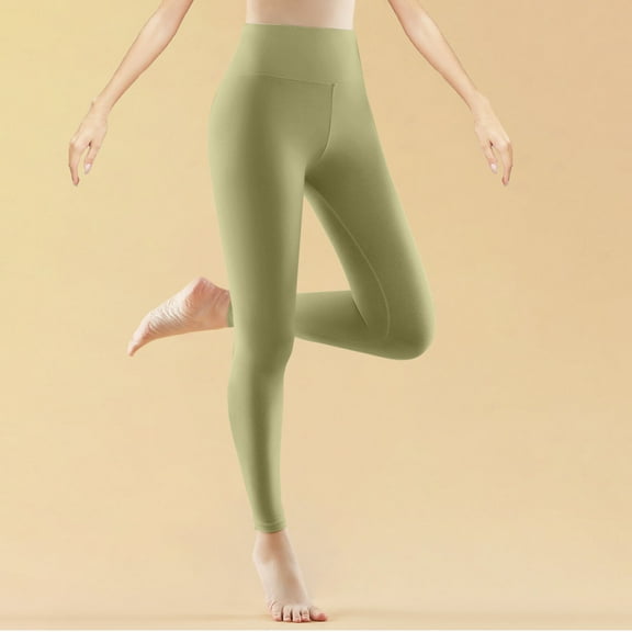 Sakmal Opaque Fleece Lined Tights for Women Green Footless Leggings Soft Tight for Women