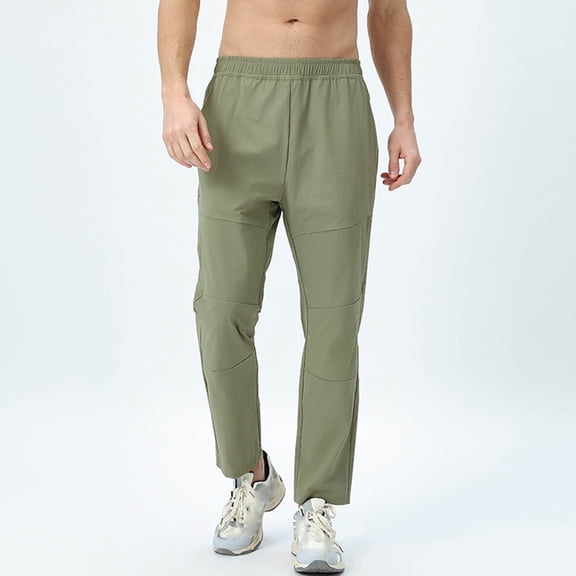 Sakmal Open Bottom Mens Sweatpants Slim Straight Leg Baggy Quick Dry Pants High Waisted Green Hiking Sweatpants for Men XS