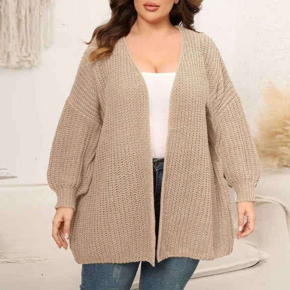 Sakmal Open Front Cardigan Sweaters Womens Tunic Warm Soft Plus Size Cardigan Yellow Long Sweater Top