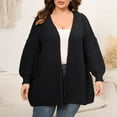 thumbnail image 1 of Sakmal Open Front Chunky Cardigan Sweaters for Women Knit Tunic Trendy Plus Size Cardigan Long Black Sweater Top, 1 of 6