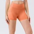 thumbnail image 1 of Sakmal Orange Shorts for Women Spandex Running Workout Gym 4" Mid Rise Quick Dry Athletic Shorts with Pockets, 1 of 6