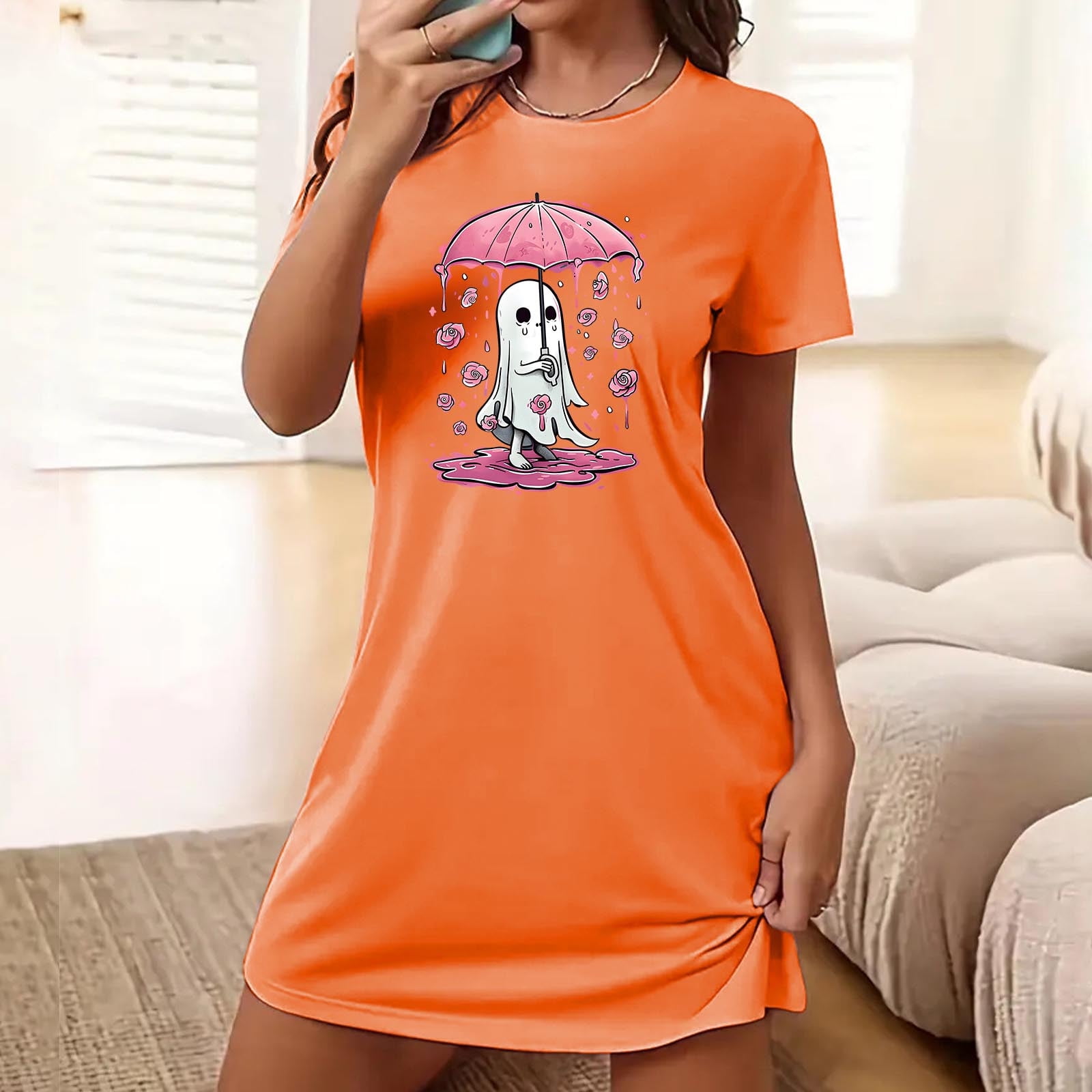 orange moo moo dress I made this $15 dollar moo moo dress look pretty fly. #throwback