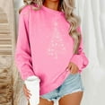 thumbnail image 1 of Sakmal Oversized Sweatshirts Women Christmas Fall Pink Sweatshirts Casual Christmas Trees Long Sleeve Shirts, 1 of 6