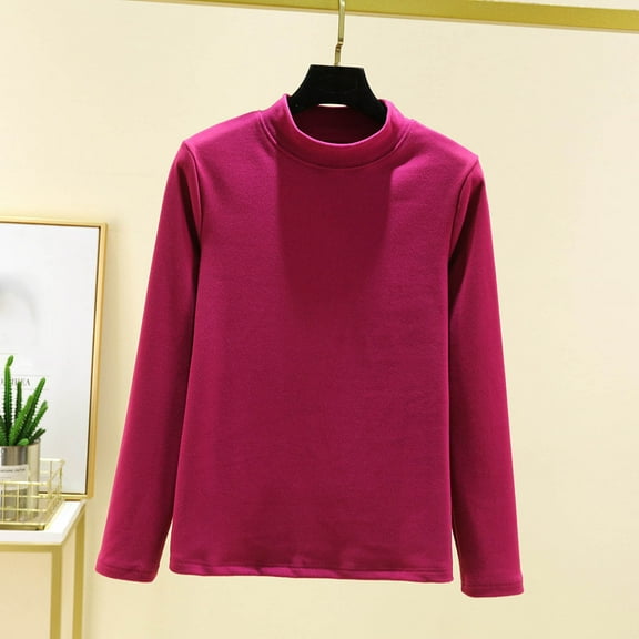 Sakmal Pajama Tops Women Long Sleeve Pullover Sleepwear Crew Neck Pink Sleepwear for Women XXL