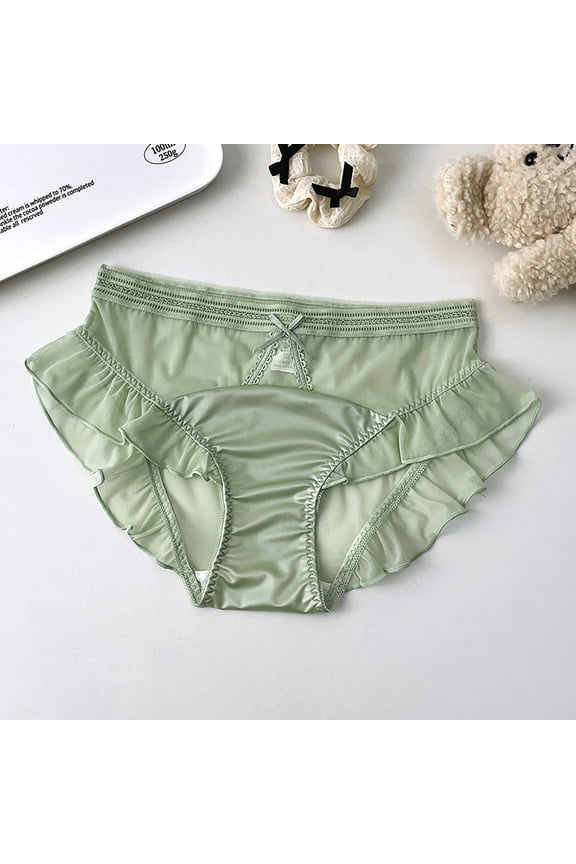 Panties for Women Briefs Plus Size Panties Green No Show Ladies Underwear M