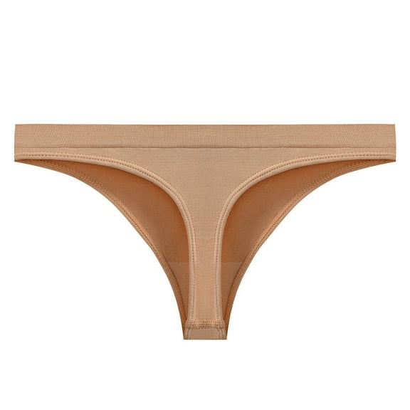 Sakmal Panties for Women Thong Cheeky High Waisted Panties Beige Comfort Women's Underwear S