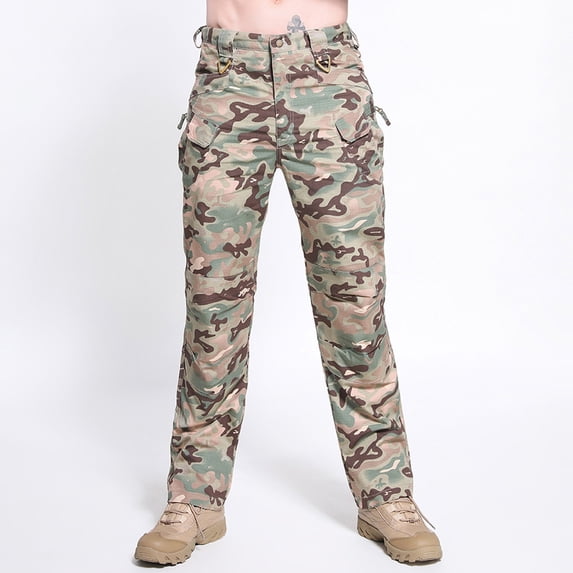 Sakmal Pants for Men Cropped Carpenter Outdoor Workout Camo Hiking Mens Running Trouser