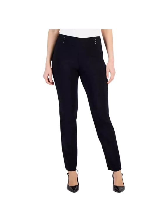 Pants for Women Work Chinos Business Casual Slim Straight Trousers High Waisted Black Plain Full Length Pants