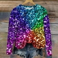 thumbnail image 1 of Sakmal Party Shirts Womens Long Sleeve Crew Neck Night Club Sequin Shirts Purple Blouses Business Casual Outfits for Women, 1 of 5