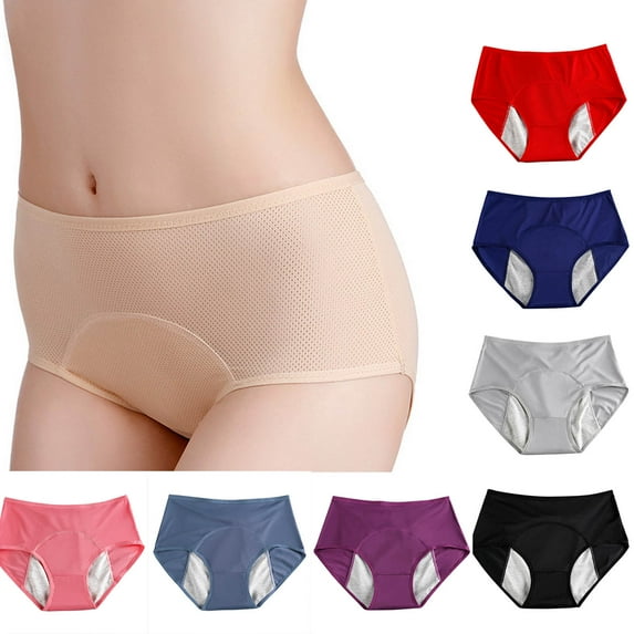 Sakmal Period Underwear Women Plus Size High Waisted Panties Purple Breathable Women's Panties 6XL
