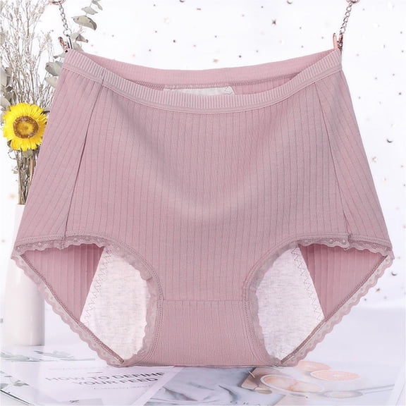 Sakmal Period Underwear for Women Butt Lifting Cotton Plus Size Panties Yellow Comfort Panties for Women XL