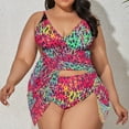 thumbnail image 1 of Sakmal Pink Bathing Suit for Women Tankinis Two Piece Sets Tropical Plus Size Bathing Suits Full Coverage Swimsuit Sets, 1 of 5