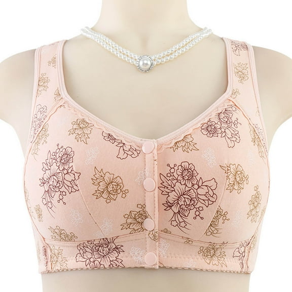 Sakmal Pink Bras for Women Front Closure Bralette Balconette Seamless Stretch Bras for Women 3X