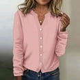 thumbnail image 1 of Sakmal Pink Coats for Women Plus Size Casual Long Sleeve Sleeve Solid Button Down Comfy Ladies Winter Coat, 1 of 5