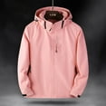 thumbnail image 1 of Sakmal Pink Coats for Women Plus Size Long Sleeve Snow Wear Outdoor with Pockets with Hoods Solid Hiking Womens Jackets and Coat, 1 of 3