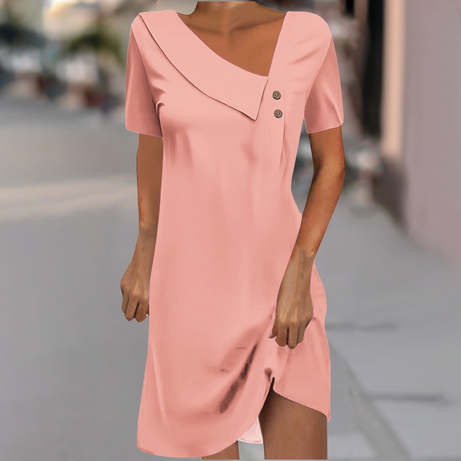 semi formal pink cocktail dress Short Pink Cocktail Dresses Semi Formal Dress for Woman – jkprom main image 0