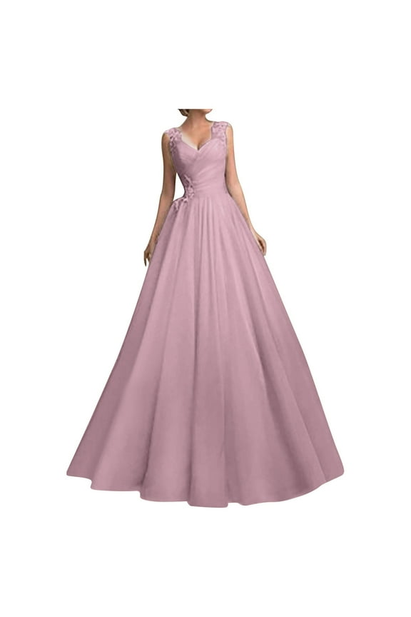 Pink Dresses for Women 2025 Plus Size Maxi Bridesmaid A Line Dress Sleeveless Dresses