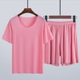thumbnail image 1 of Sakmal Pink Pajamas Women Shorts and T-Shirt Soft Short Sleeve Cooling Pjs Solid Crew Neck Pajamas for Women, 1 of 5
