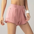 thumbnail image 1 of Sakmal Pink Shorts Women Running Spandex Quick Dry Mid Rise Solid Athletic Shorts with Zip Pockets, 1 of 5