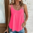 thumbnail image 1 of Sakmal Pink Summer Tanks for Women 2024 Crew Neck Sleeveless Solid Comfort Lightweight Summer Casual Tank Tops, 1 of 6