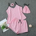 thumbnail image 1 of Sakmal Pink Womens Pajamas Sets Shorts Pant Sleeveless Comfy Striped Camisole Nightwear Tops for Ladies, 1 of 8