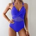 thumbnail image 1 of Sakmal Plus Bathing Suit for Women Blue One Piece Swimsuits High Cut Swimsuits for Women, 1 of 5