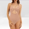 thumbnail image 1 of Sakmal Plus Bathing Suit for Women One Piece Swimsuits Yellow Solid Halter High Cut Women Swimsuit, 1 of 5