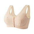thumbnail image 1 of Sakmal Plus Size Bralettes for Women Comfortable Front Closure Lace Stretch Beige Ladies Bras L, 1 of 4
