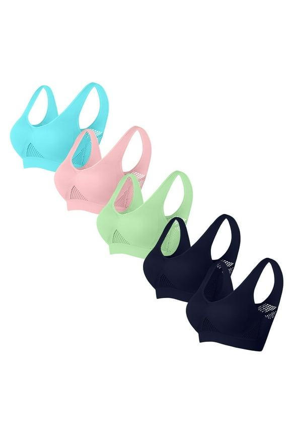 Plus Size Bralettes for Women with Support Full Coverage 5-Pack Comfort Pink Bras for Ladies 3X