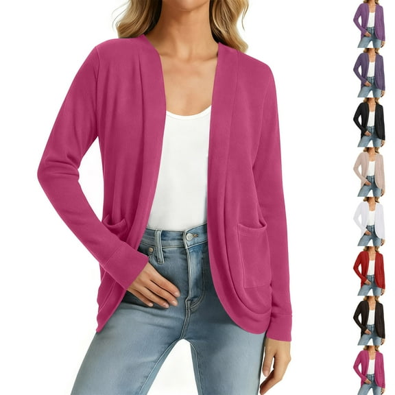 Sakmal Plus Size Fall Cardigans for Women V Neck Beige Sweater Streetwear Womens Sweater Coat with Pockets