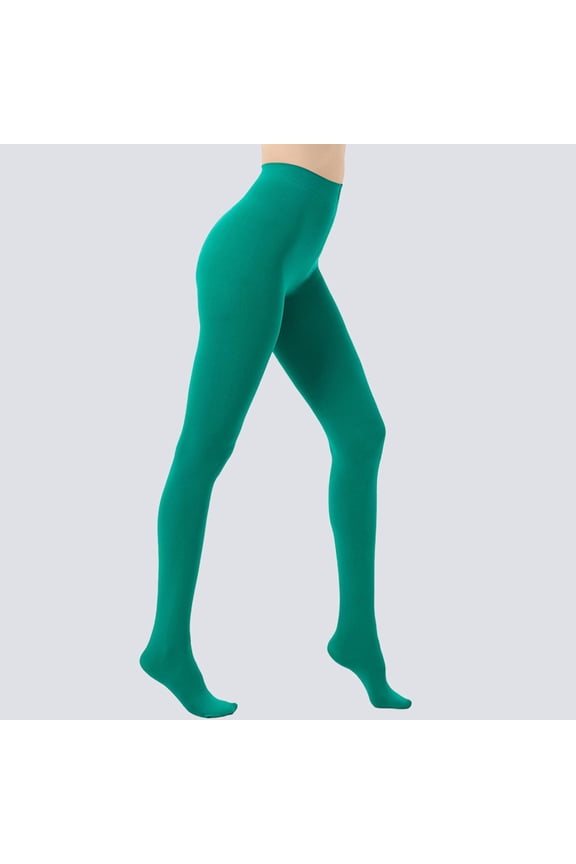 Plus Size Dance Tights 80D Green Pantyhose Soft Womens Tight